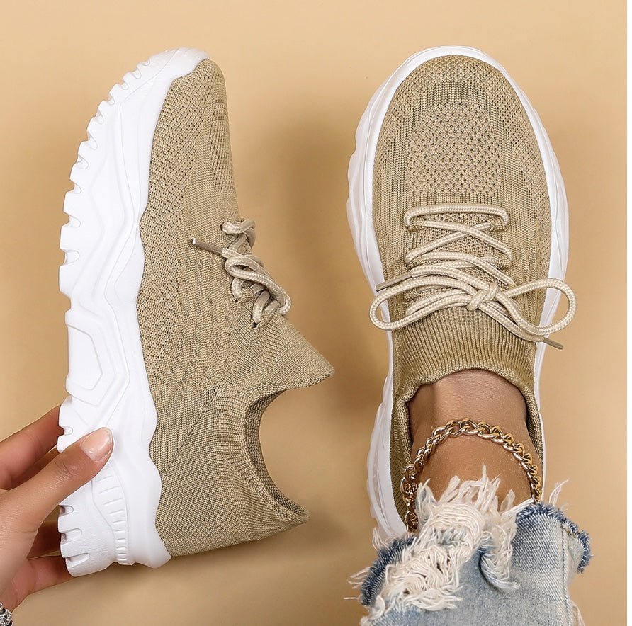 Damen Schnür-Sneaker Klobige Sohle