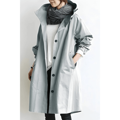 Eveloria Damen Trenchcoat Wetterfest mit Kapuze