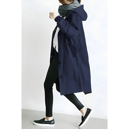 Eveloria Damen Trenchcoat Wetterfest mit Kapuze