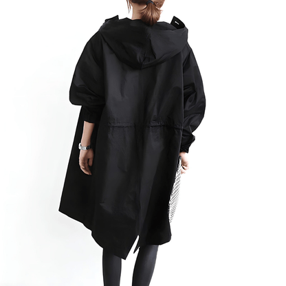 Eveloria Damen Trenchcoat Wetterfest mit Kapuze