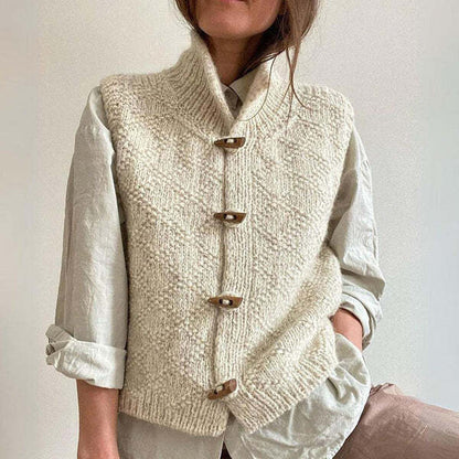 Damenweste Ärmellos Stricklook Daunenfüllung Schwarz - Eveloria