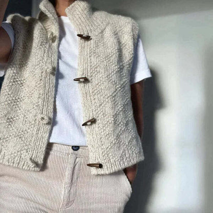 Damenweste Ärmellos Stricklook Daunenfüllung