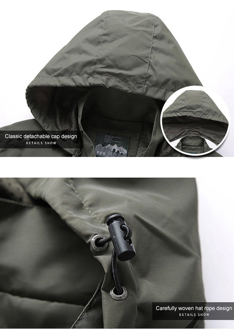 Eveloria Damen Outdoor-Jacke Wasserabweisend Verstellbare Kapuze - Eveloria