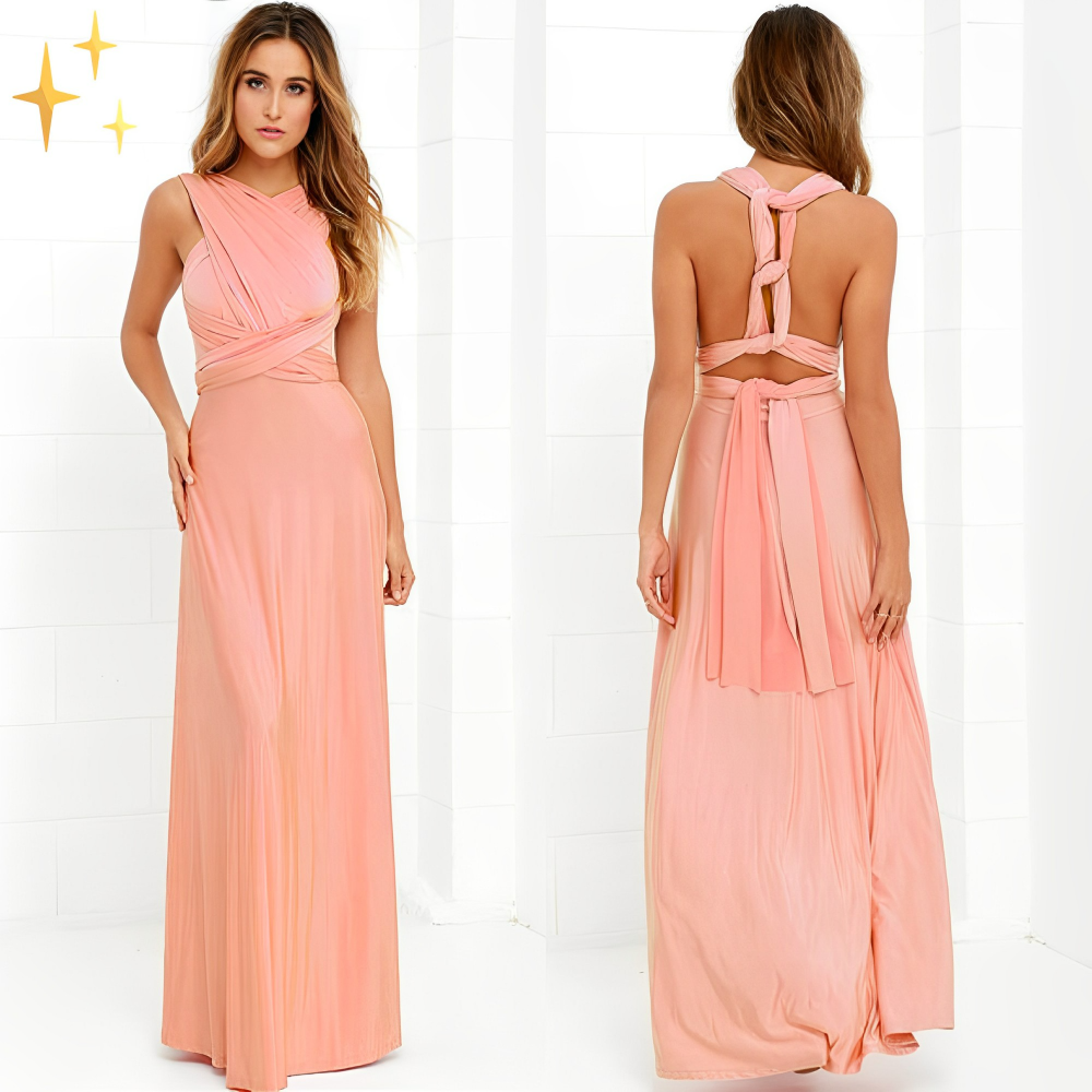 Eveloria Damen Wickelkleid Mehrweg Baumwolle