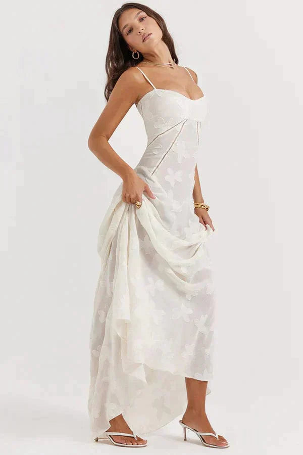 Eveloria Damen Maxi-Sommerkleid Weiß