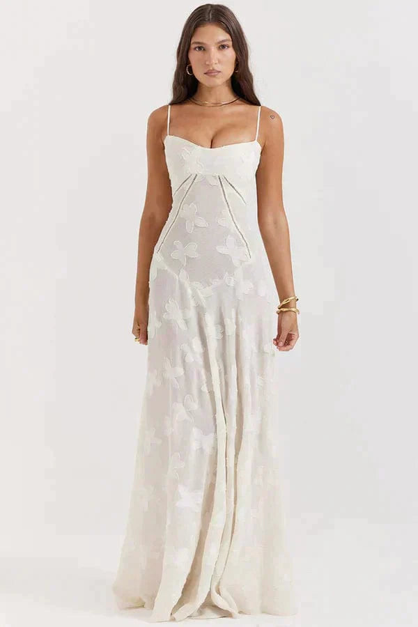 Eveloria Damen Maxi-Sommerkleid Weiß