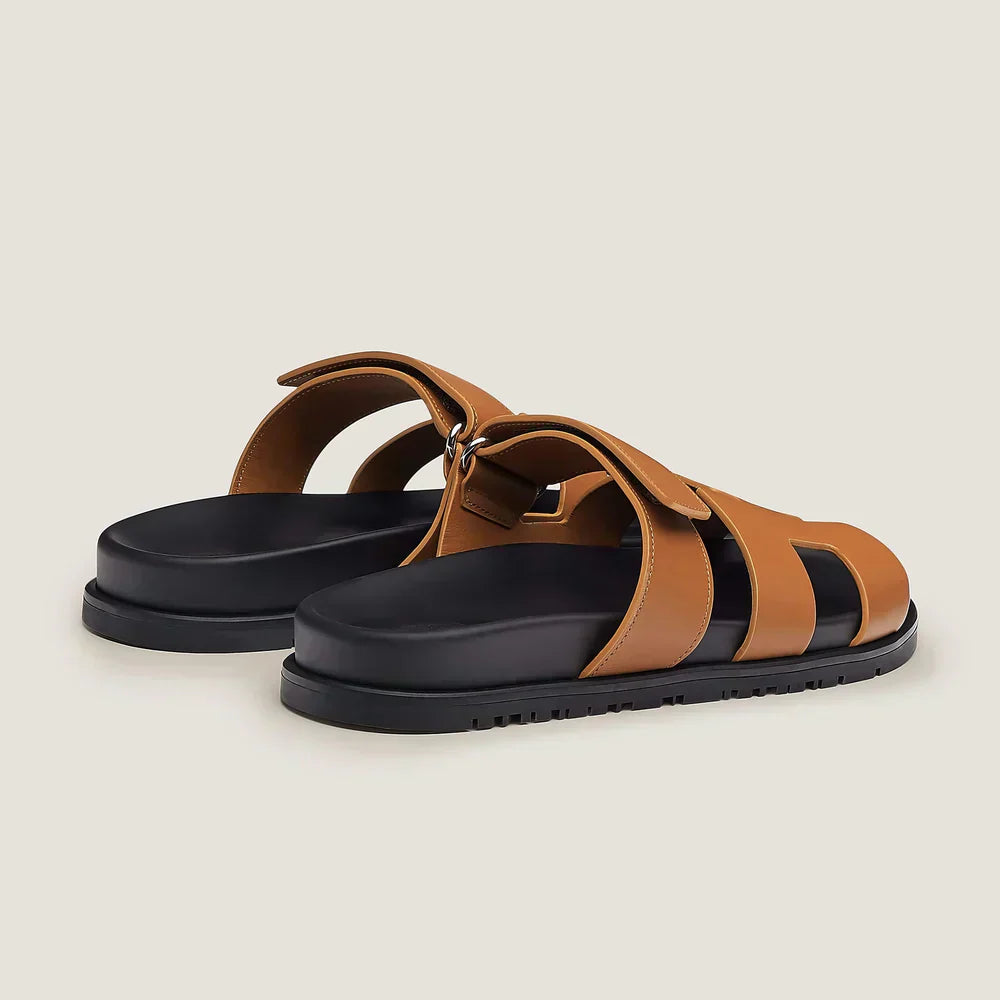 Damen Sommer Sandalen Verstellbarer Riemen Braun