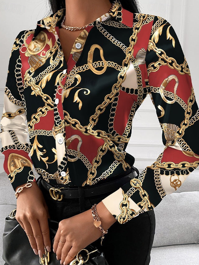 Eveloria Damenbluse mit goldenen Details
