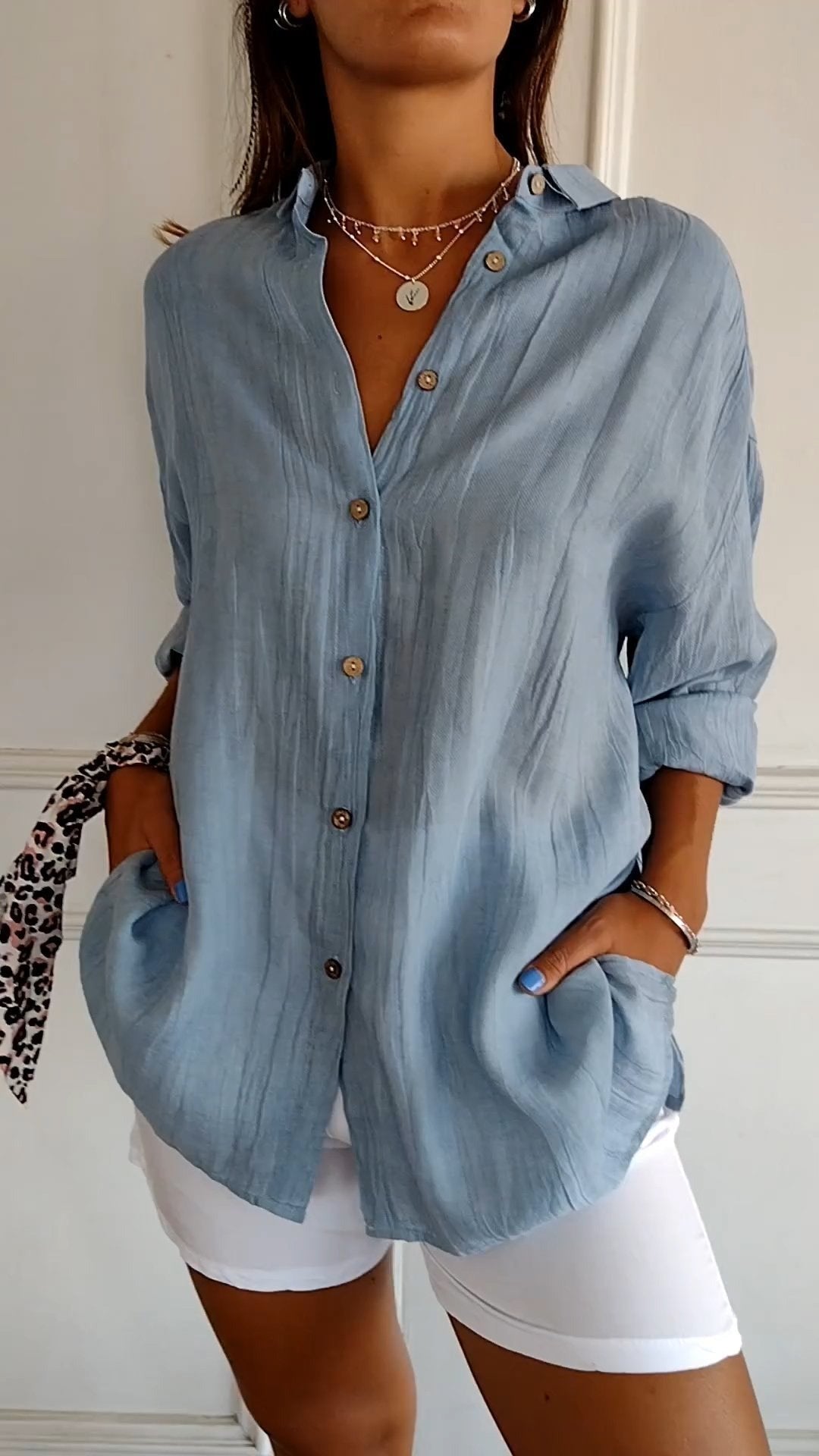 Eveloria Damen Sommerbluse Leicht Elegantes Design