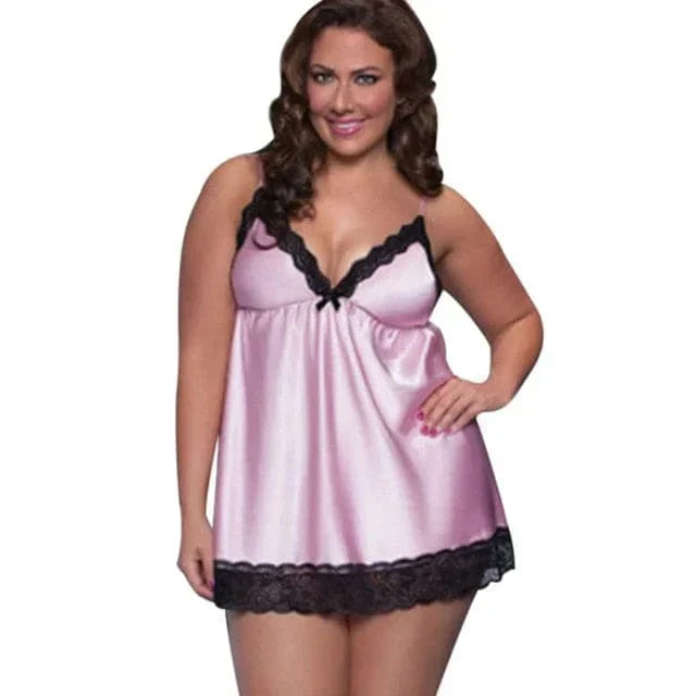 Eveloria Damen Spitzen-Nachthemd Große Größen