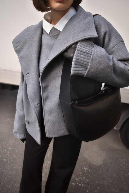 Damen Kurzmantel Doppelreihig Eleganter Trenchcoat