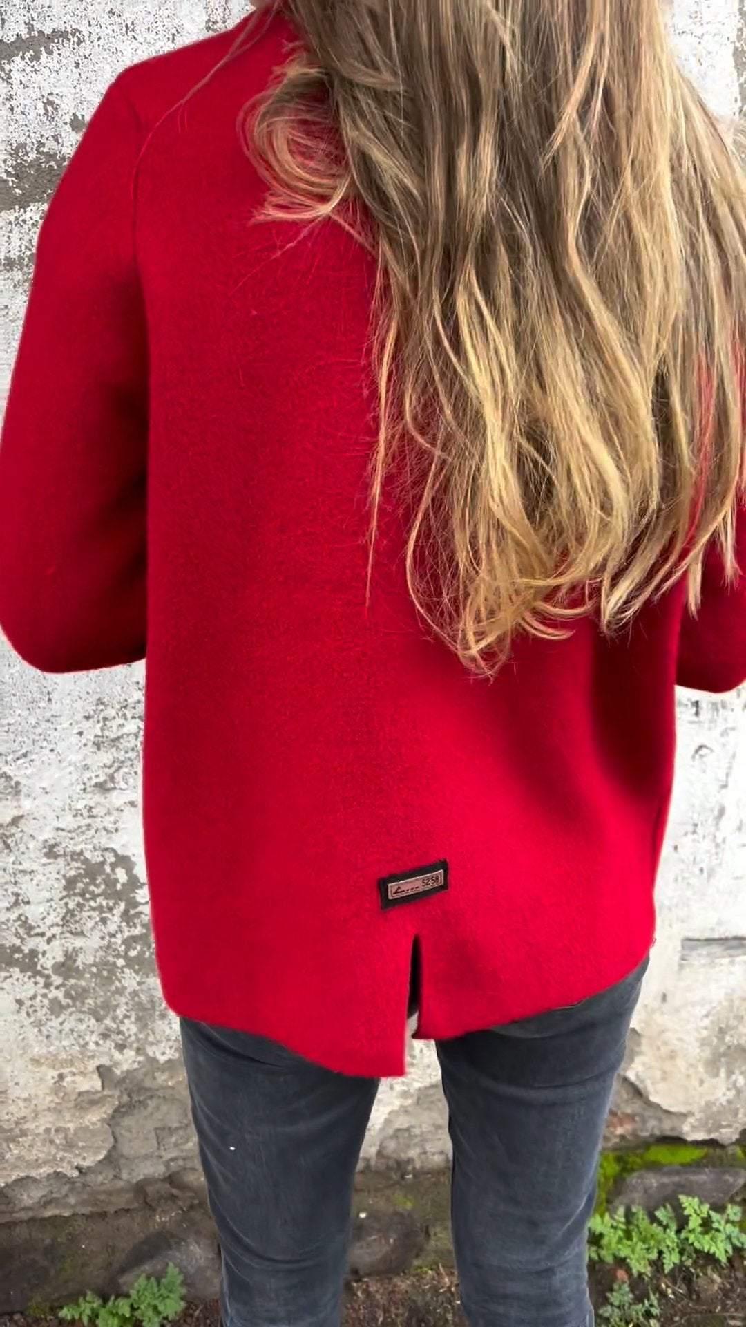 Damen Strick-Cardigan Reverskragen Taschen Elegantes Design