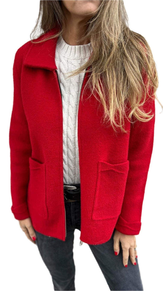 Damen Strick-Cardigan Reverskragen Taschen Elegantes Design - Eveloria