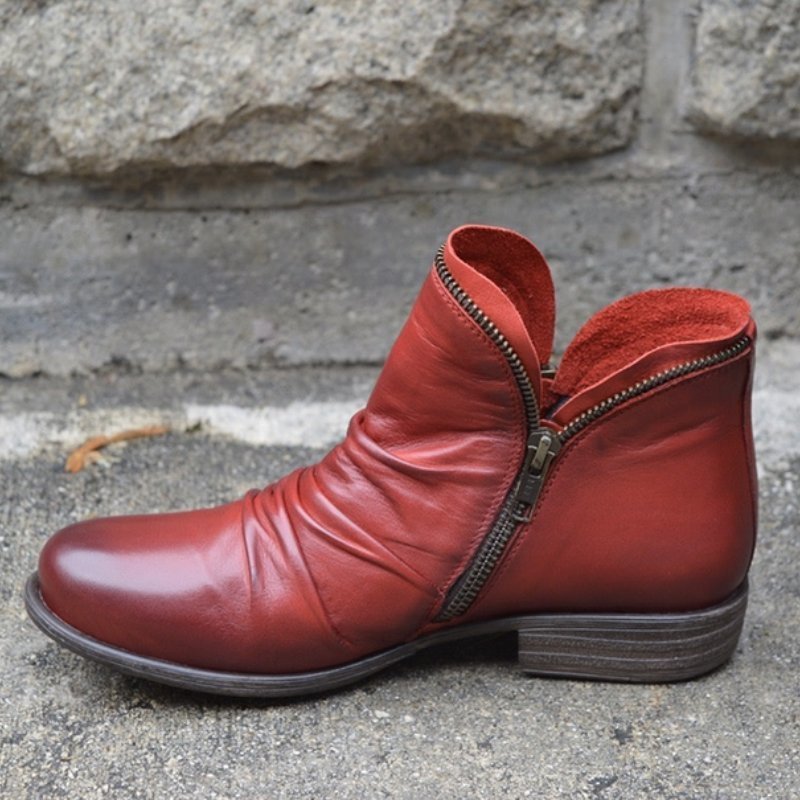 Eveloria Damen Leder-Stiefeletten Trend