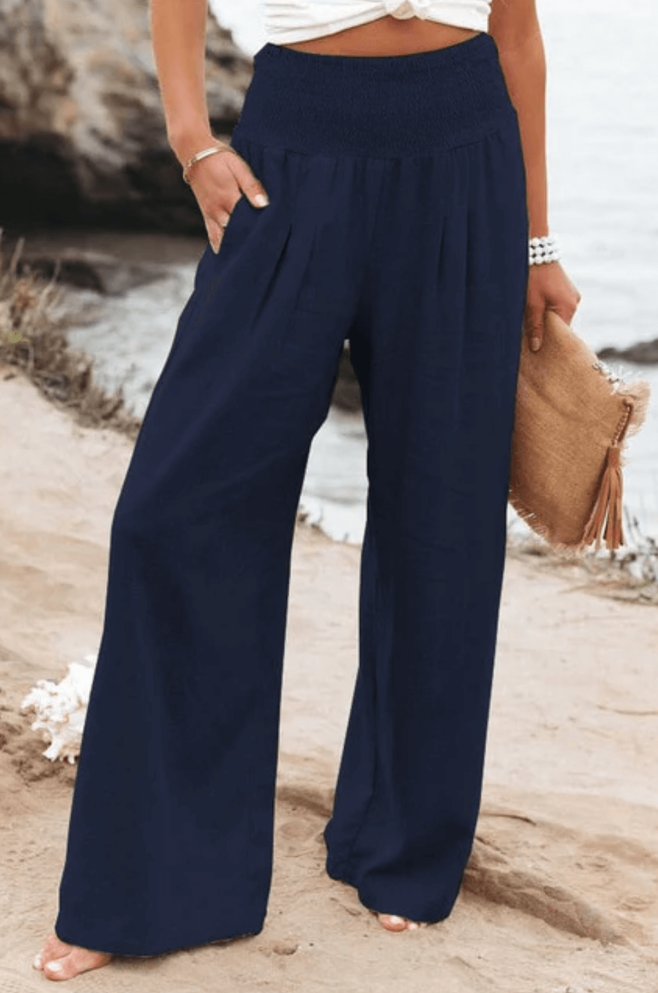 Elegante Damen Palazzo-Hose Dehnbar