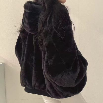 Damen Winterjacke Oversize Fleece-Innenfutter Kuschelig