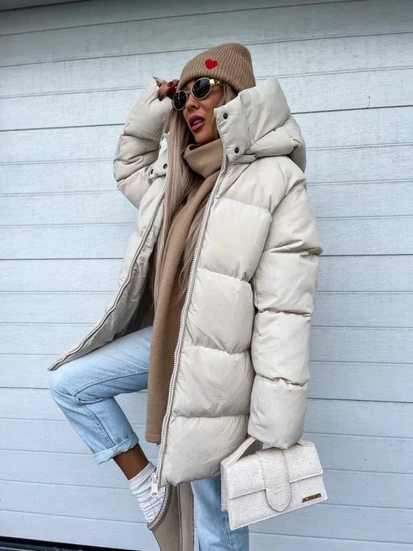 Damen Pufferjacke Oversized Stepp-Design Hochkragen