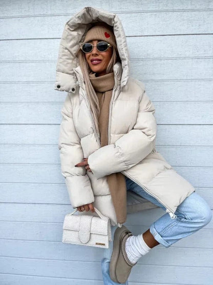 Damen Pufferjacke Oversized Stepp-Design Hochkragen