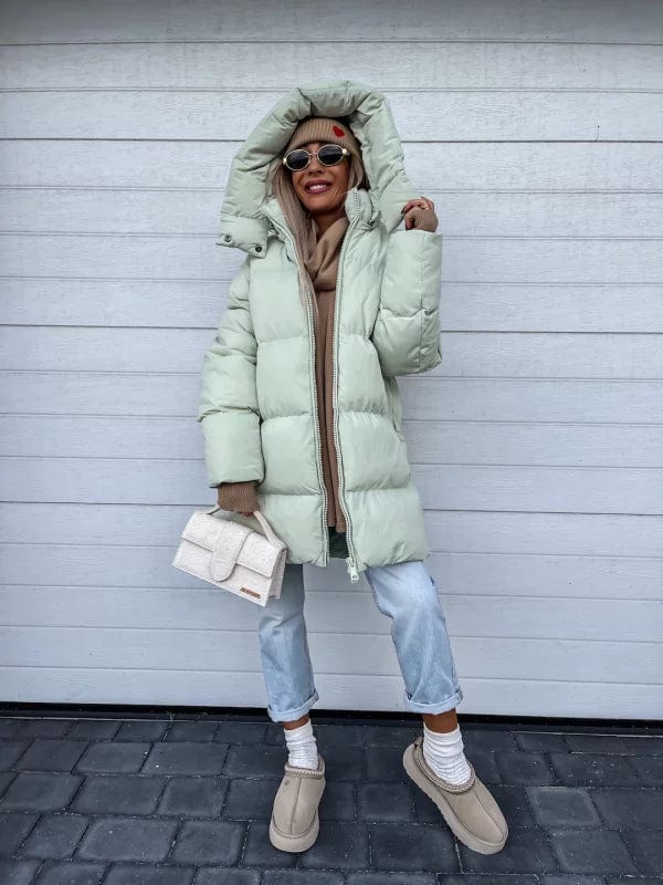 Damen Pufferjacke Oversized Stepp-Design Hochkragen