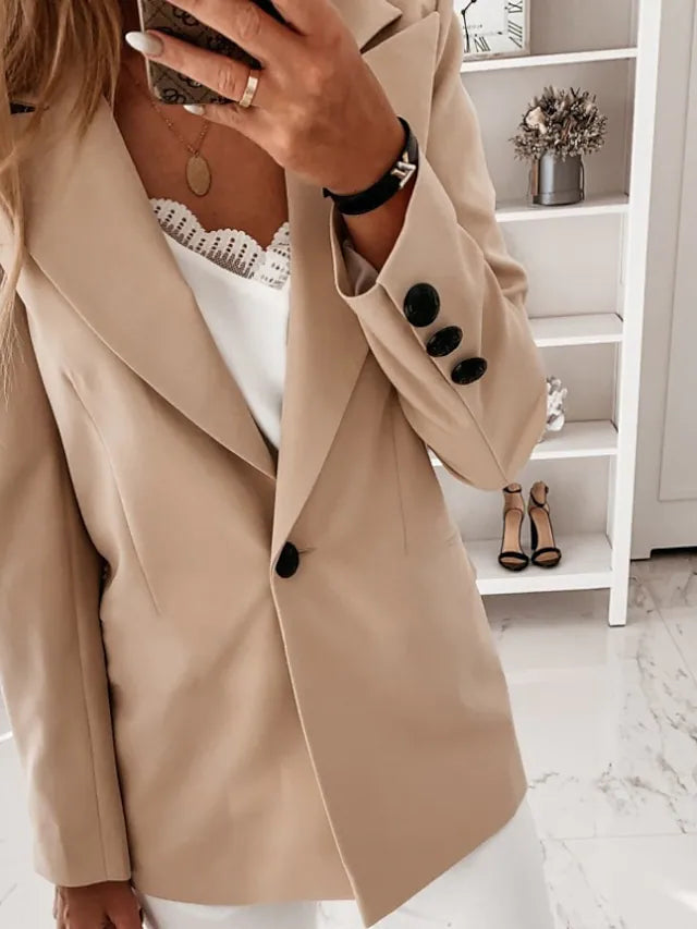 Eveloria Damen Blazer Ein-Knopf Lässig