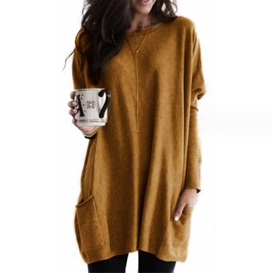 Damen Pullover Lang Modisch