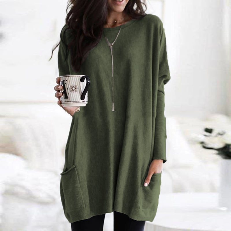 Damen Pullover Lang Modisch - Eveloria