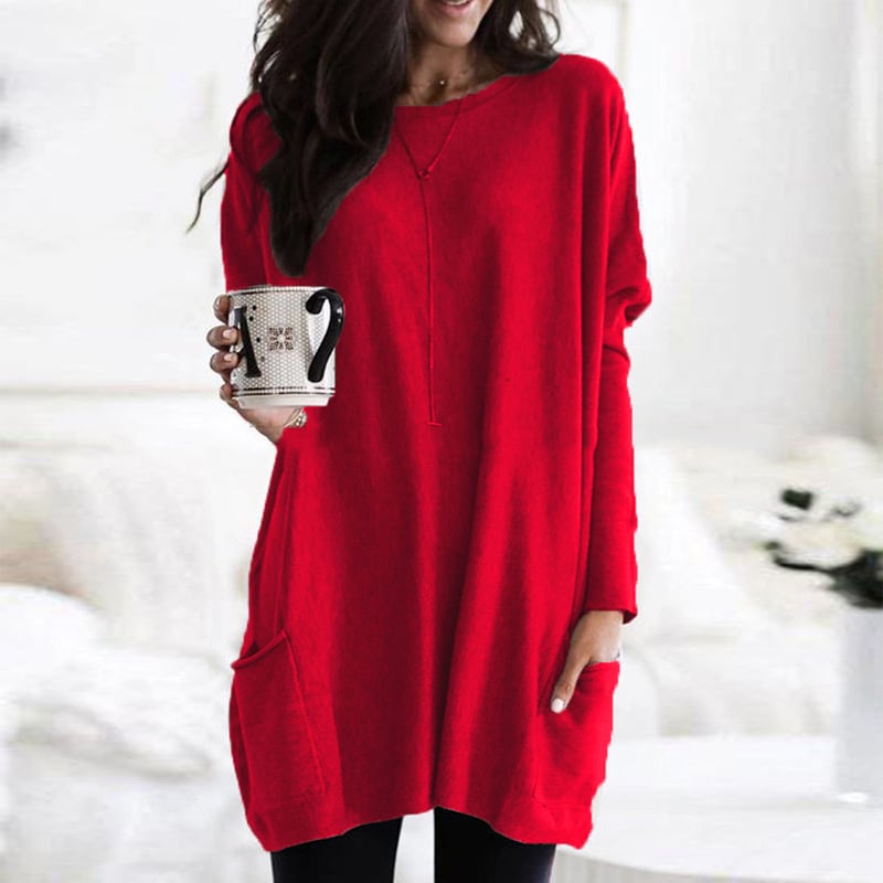 Damen Pullover Lang Modisch