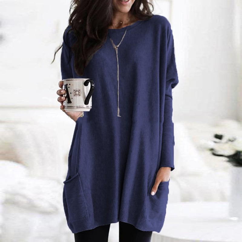 Damen Pullover Lang Modisch
