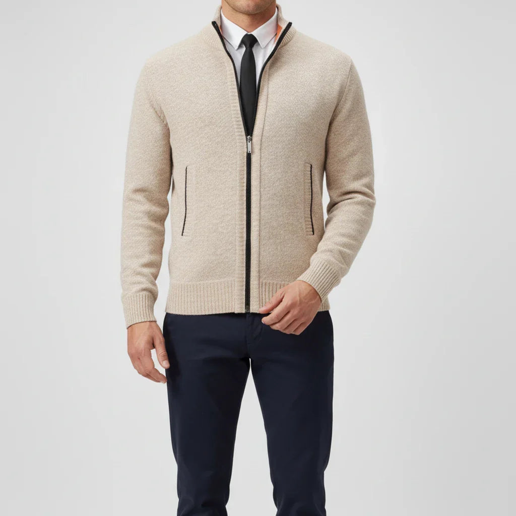 Herren Strickjacke Reißverschluss Vorne