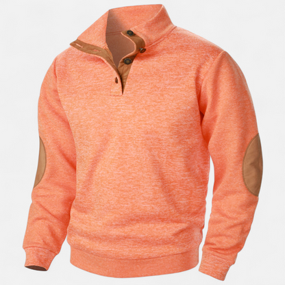 Levi Herren Strickpullover Stehkragen Patchwork Braun
