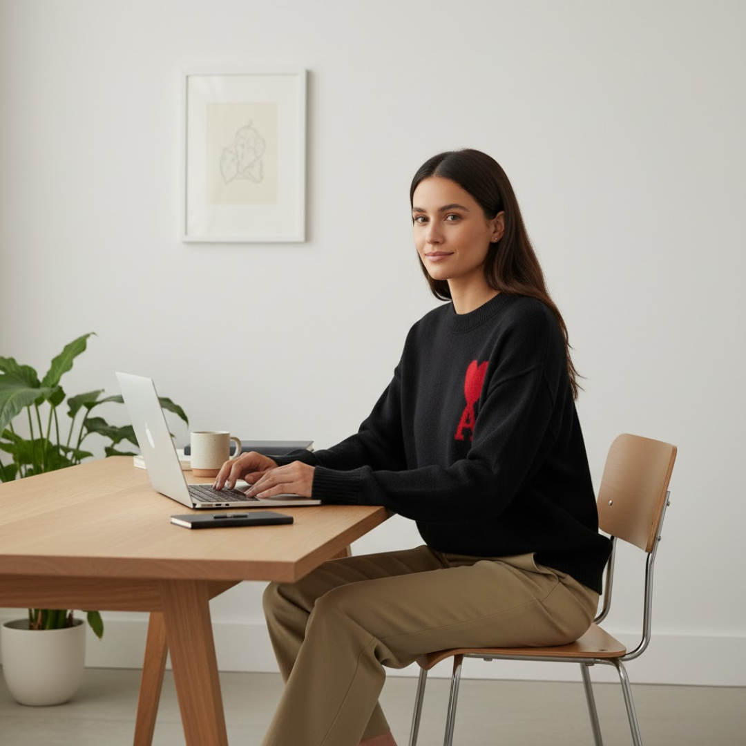 Damen Pullover Herzmotiv Weich