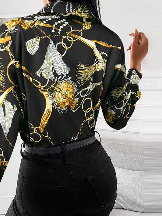 Eveloria Damenbluse mit goldenen Details - Eveloria