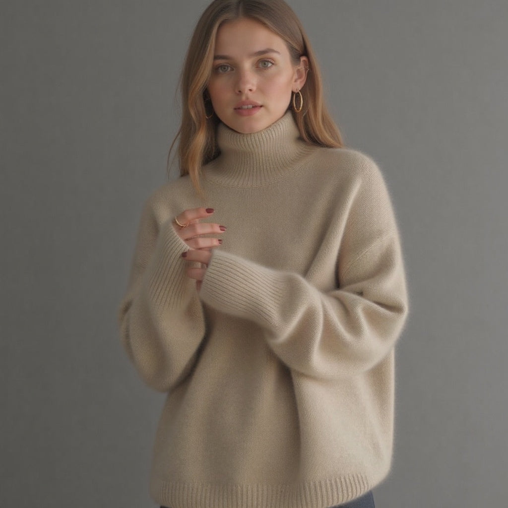Damen Oversized Rollkragenpullover Olivia Winter - Eveloria