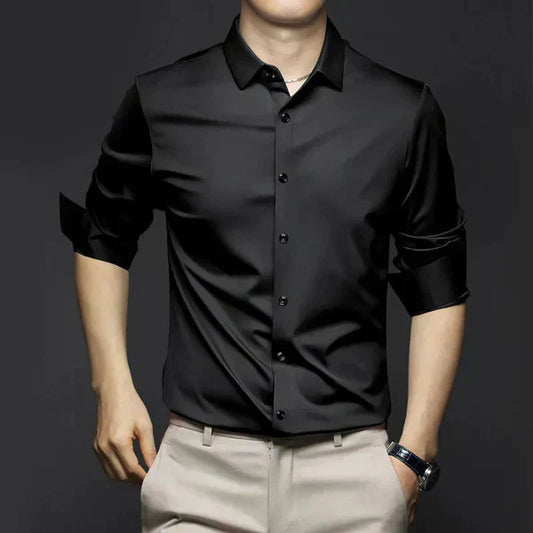 Herren Slim Fit Hemd Frühling Leicht Baumwolle Weiß - Eveloria
