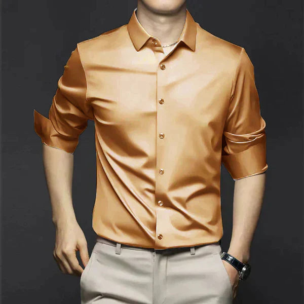 Herren Slim Fit Hemd Frühling Leicht Baumwolle Weiß