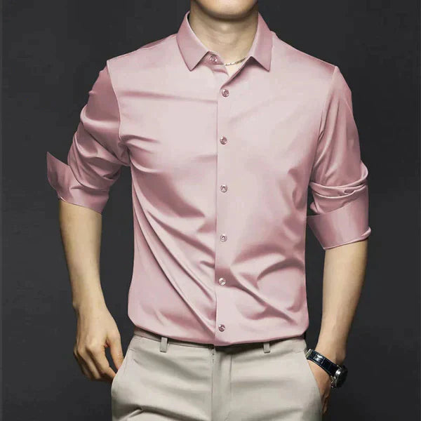 Herren Slim Fit Hemd Frühling Leicht Baumwolle Weiß
