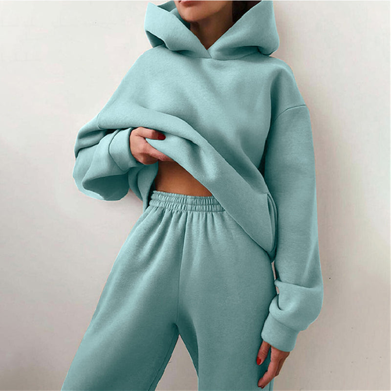 Damen Streetstyle Hoodie Jogginghose Set