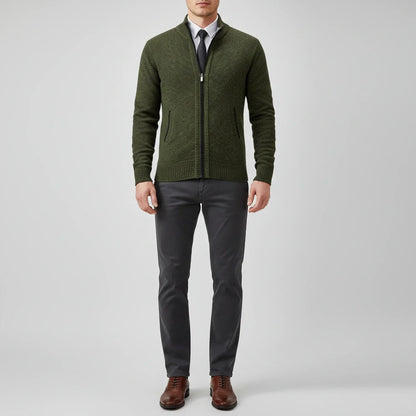 Herren Strickjacke Reißverschluss Vorne