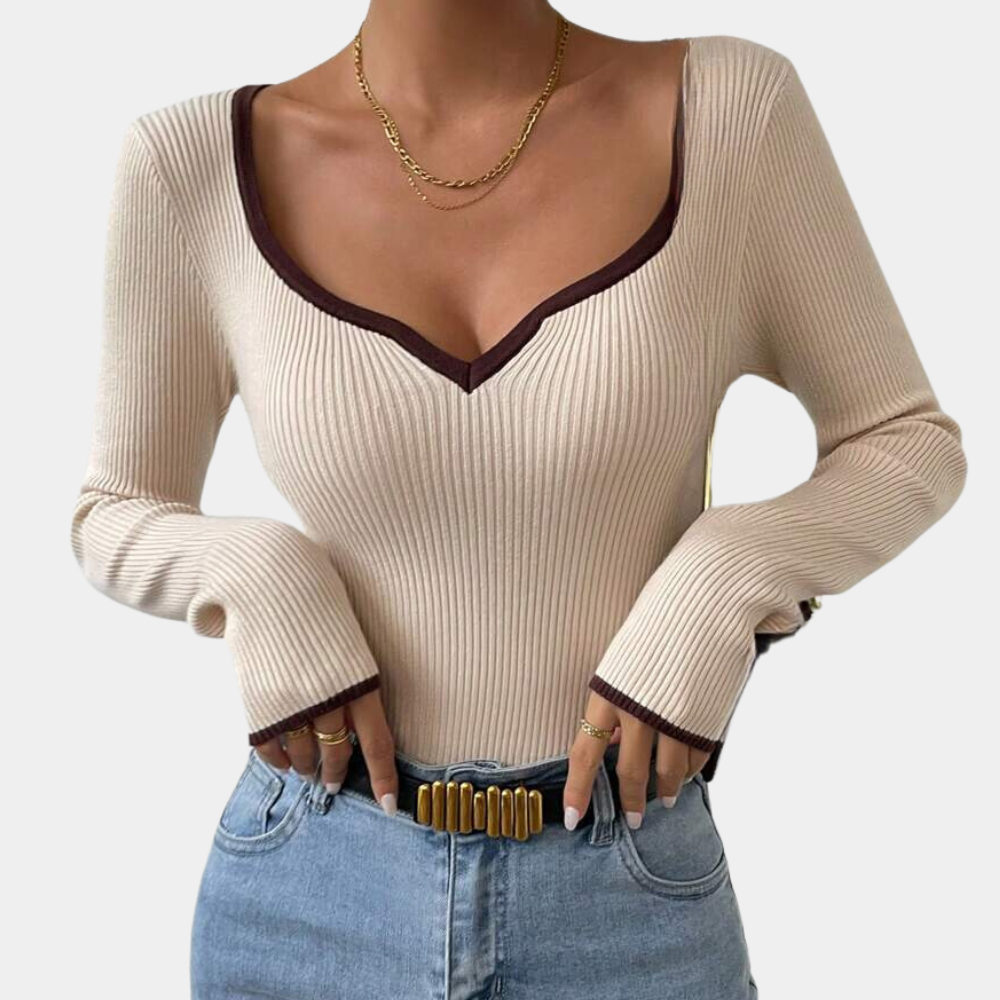 Damen V-Ausschnitt aus Jersey