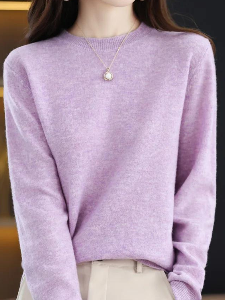 Eveloria Damen Wollpullover Klassisch