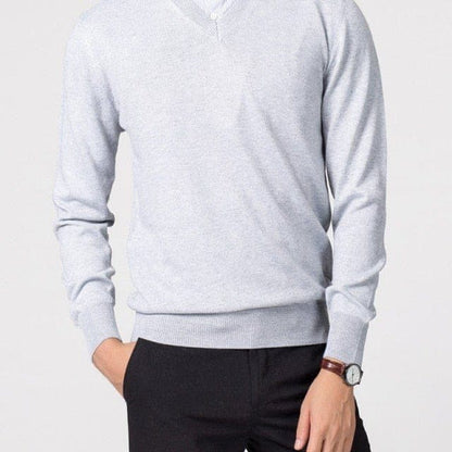 Herren Cashmere-Pullover V-Ausschnitt Warm Beige