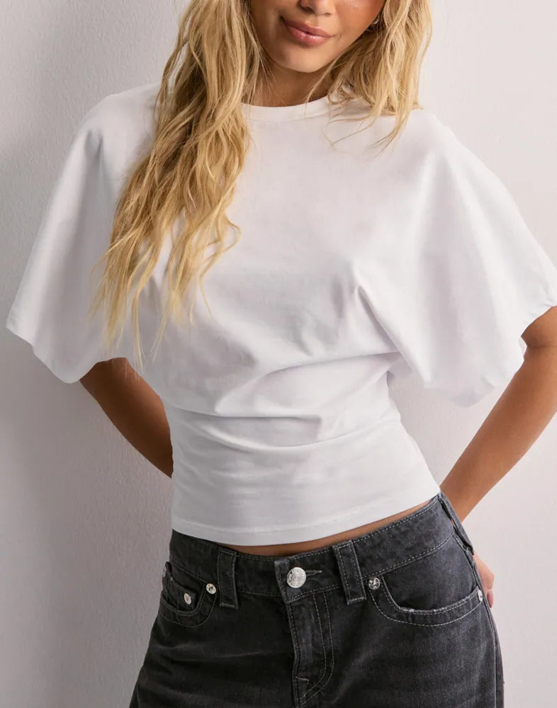 Damen Kurzes T-Shirt Rundhalsausschnitt - Eveloria