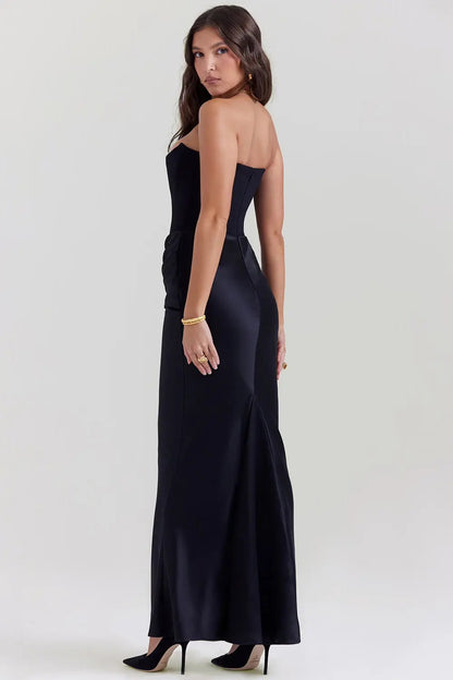 Damen Trägerloses Abendkleid Maxi