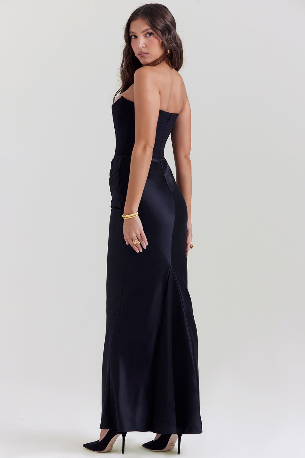 Eveloria Damen Trägerloses Maxikleid Korsett