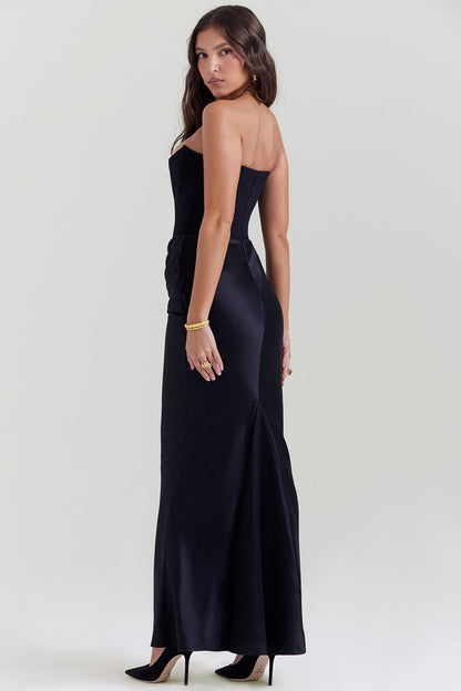 Eveloria Damen Trägerloses Maxikleid Korsett