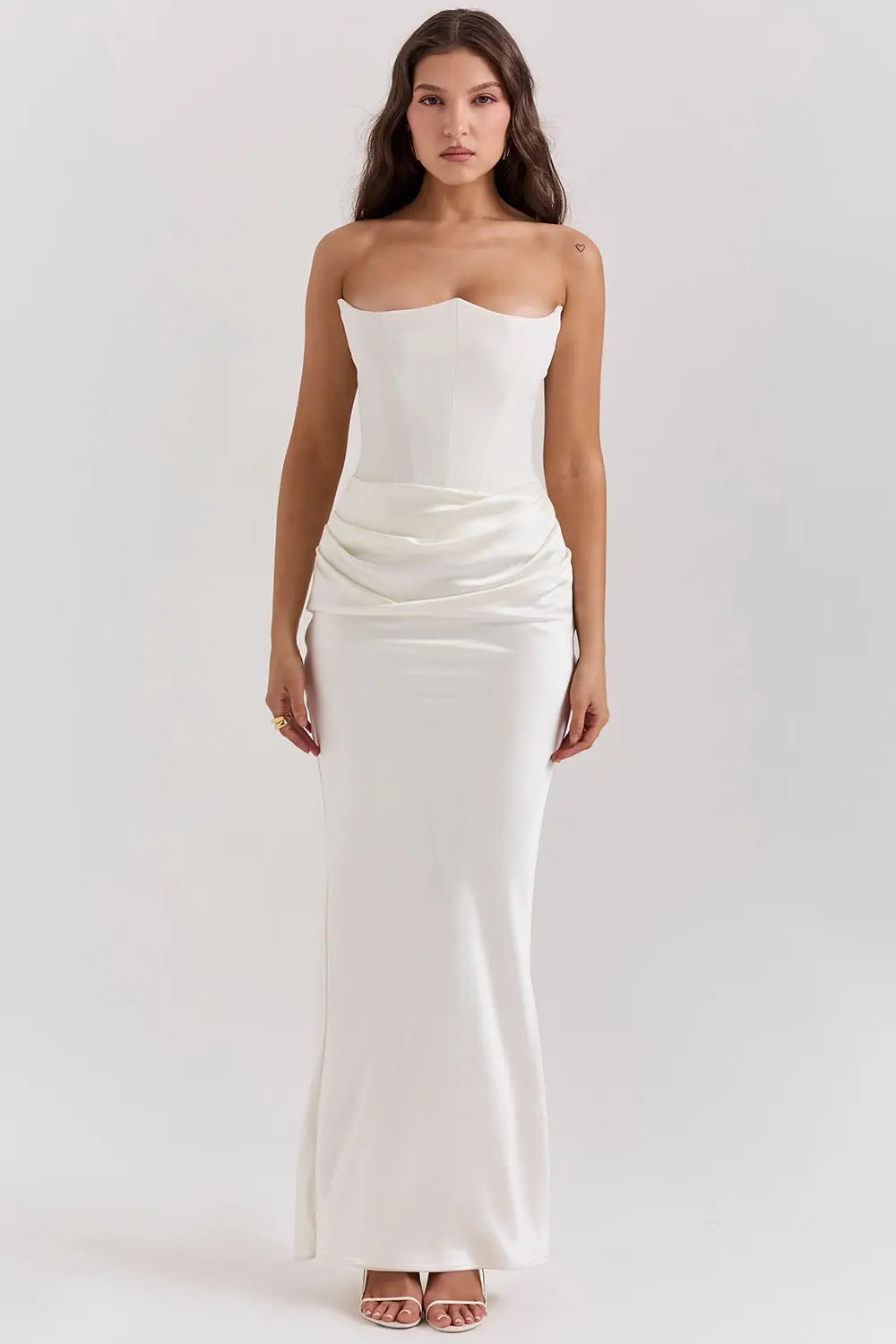Damen Trägerloses Abendkleid Maxi