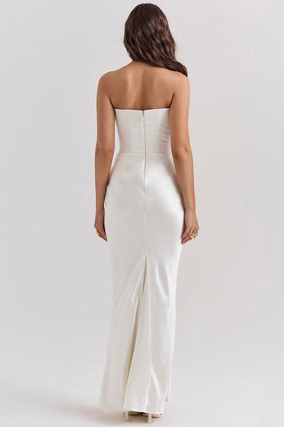 Eveloria Damen Trägerloses Maxikleid Korsett