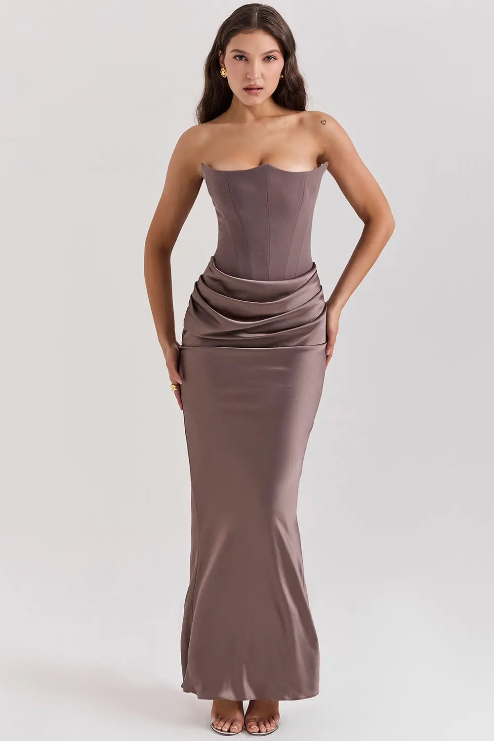 Damen Trägerloses Abendkleid Maxi - Eveloria