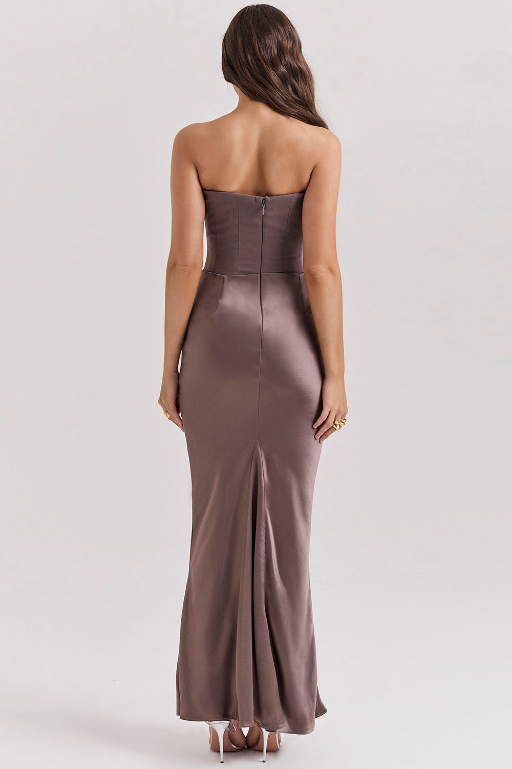Eveloria Damen Trägerloses Maxikleid Korsett