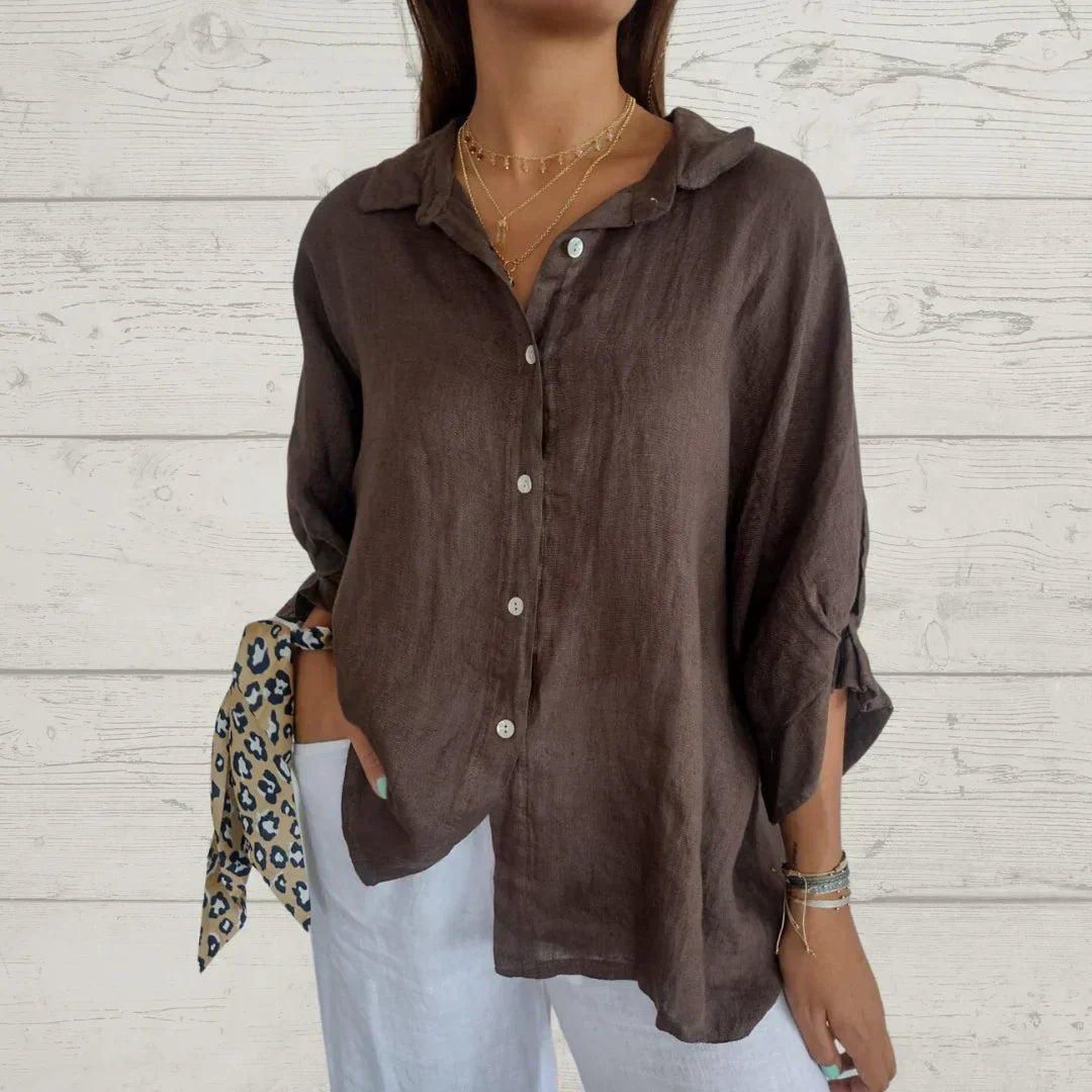 Damen Bluse Elegante Baumwolle Weiß